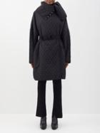 Norma Kamali - High-neck Belted Quilted Coat - Womens - Black