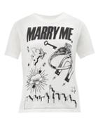Vaquera - Marry Me-print Cotton-jersey T-shirt - Womens - White Multi