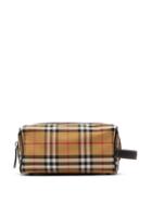 Matchesfashion.com Burberry - Vintage Check Nylon Wash Bag - Mens - Tan Multi
