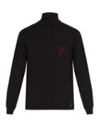 Matchesfashion.com Fendi - Ff Logo Patch Roll Neck Cashmere Sweater - Mens - Black