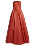 Matchesfashion.com Sophie Theallet - Rust Bandeau Woven Raffia Gown - Womens - Red