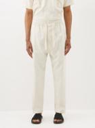 Marrakshi Life - Drawstring-waist Cotton-canvas Trousers - Mens - Cream
