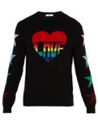 Valentino Love-intarsia Wool And Cashmere-blend Sweater
