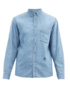 Matchesfashion.com Isabel Marant - Lako Logo-embroidered Denim Shirt - Mens - Blue