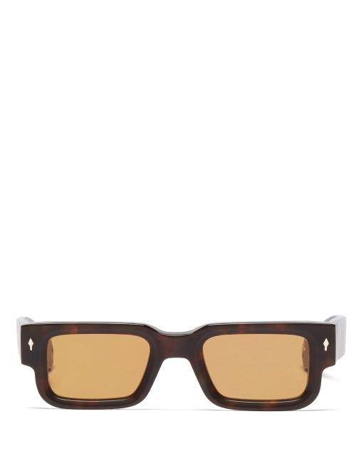 Matchesfashion.com Jacques Marie Mage - Ascari Rectangle Tortoiseshell-acetate Sunglasses - Mens - Tortoiseshell