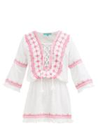 Melissa Odabash - Martina Embroidered Cotton-blend Voile Dress - Womens - White Pink