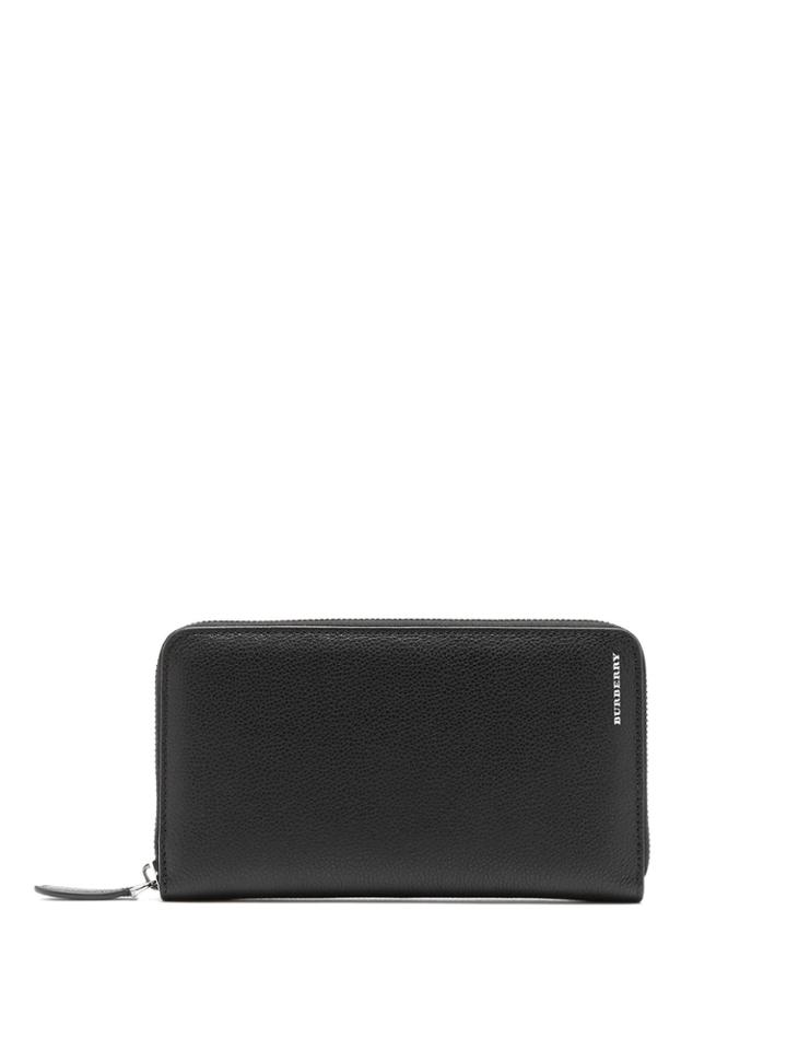 Burberry Grained Leather Zip-around Wallet