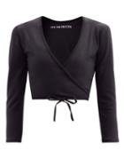 Matchesfashion.com Live The Process - Zen Stretch-jersey Wrap Top - Womens - Black