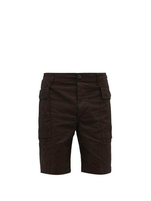 Matchesfashion.com Aries - Temple-logo Stretch-cotton Cargo Shorts - Mens - Black