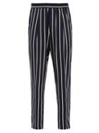 Matchesfashion.com The Gigi - King Striped Cropped Trousers - Mens - Navy Multi