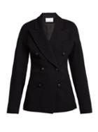 Matchesfashion.com Raey - Double Breasted Waisted Wool Blend Blazer - Womens - Navy