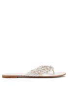 Matchesfashion.com Gianvito Rossi - Beaded Leather Slides - Womens - Beige