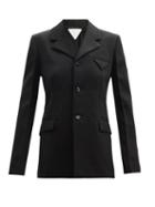Matchesfashion.com Bottega Veneta - Single-breasted Wool Grain-de-poudre Jacket - Womens - Black