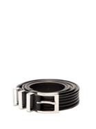 Balmain Triple-loop Leather Belt