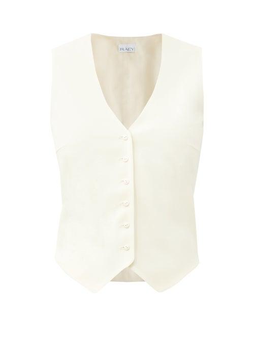 Matchesfashion.com Raey - Single-breasted Wool-twill Waistcoat - Womens - Ivory