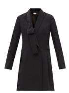 Redvalentino - Bow-lapel Crepe Mini Dress - Womens - Black