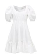 Matchesfashion.com Alexander Mcqueen - Puff-sleeve Gathered Cotton Mini Dress - Womens - White