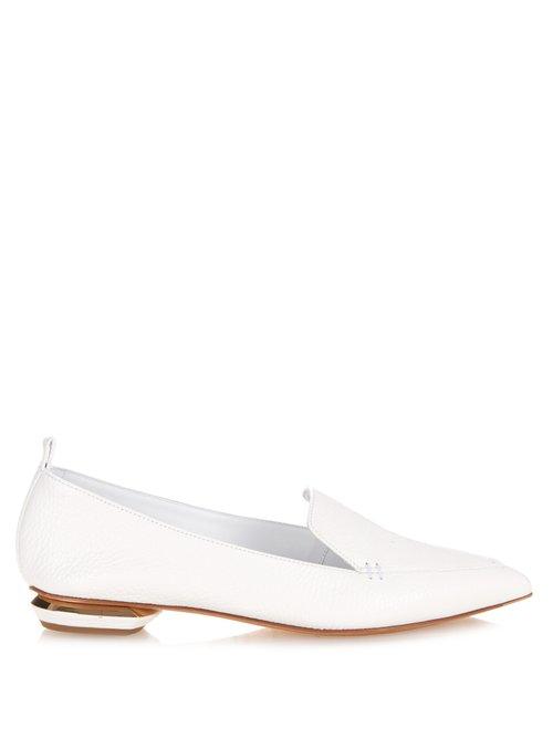 Matchesfashion.com Nicholas Kirkwood - Beya Grained Leather Loafers - Womens - White