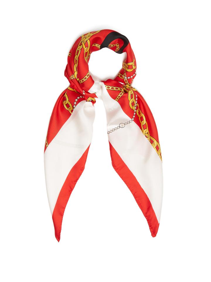 Balenciaga Logo Silk-twill Scarf