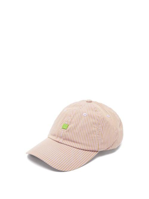 Acne Studios - Face Striped Cotton Baseball Cap - Womens - Light Purple