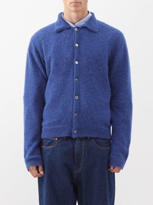Our Legacy - Evening Polo Alpaca-blend Cardigan - Mens - Blue