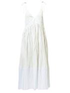 Matchesfashion.com Jil Sander - Namie Drawstring Creased Voile Midi Dress - Womens - Ivory