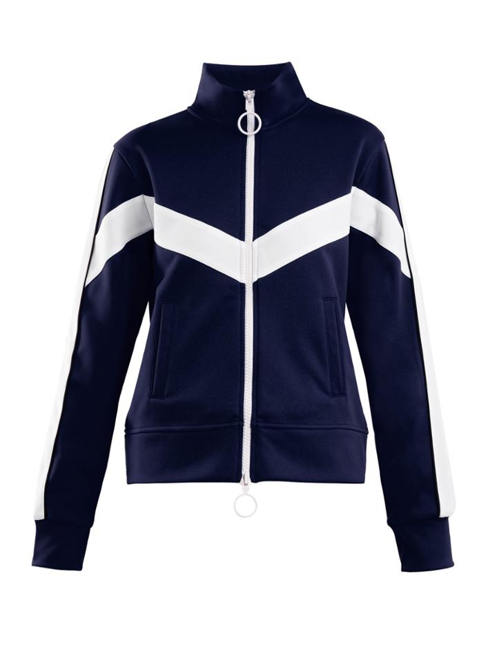 Off-white Zigzag Panel Zip-through Track Top