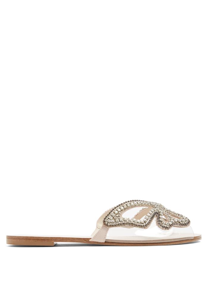 Sophia Webster Madame Butterfly Crystal-embellished Suede Slides