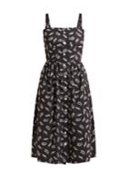 Hvn Laura Leopard And Leaf-print Midi Dress