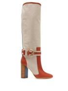 Matchesfashion.com Malone Souliers - X Roksanda Berenice Luwolt Canvas Boots - Womens - Tan Multi