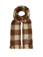 Matchesfashion.com Gucci - Bunny Embroidered Checked Alpaca Blend Scarf - Mens - Beige