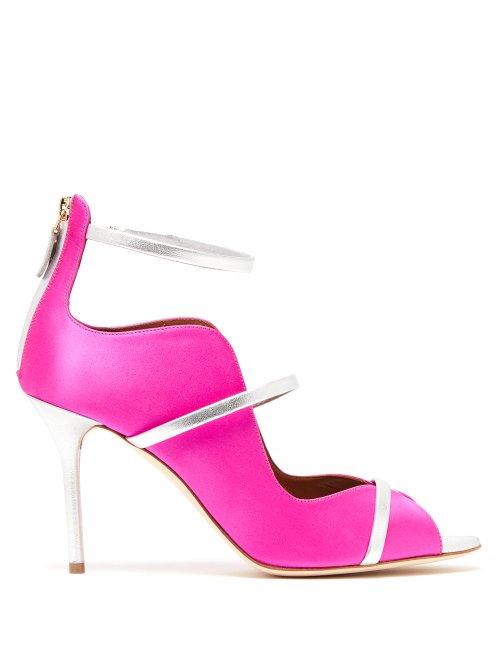 Matchesfashion.com Malone Souliers By Roy Luwolt - Mika Satin Pumps - Womens - Pink Multi