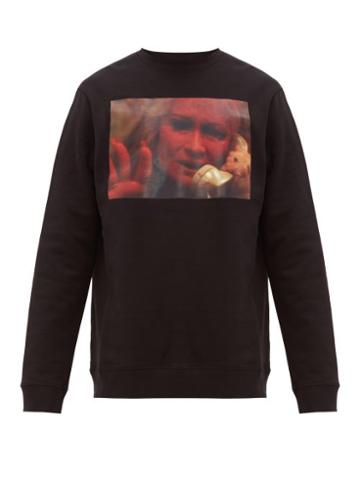 Matchesfashion.com Raf Simons - Picture Print Cotton Jersey Sweatshirt - Mens - Black
