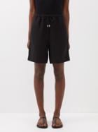 Toteme - Drawstring-waist Lyocell-blend Shorts - Womens - Black