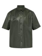 Matchesfashion.com Bottega Veneta - Boxy Fit Leather Shirt - Mens - Green