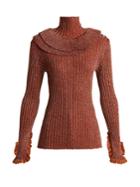 Chloé Metallic Ruffle-trimmed Sweater