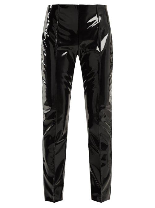 Matchesfashion.com Valentino - Slim Leg Vinyl Trousers - Womens - Black