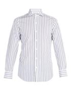 Matchesfashion.com Finamore 1925 - Striped Cotton Shirt - Mens - Blue