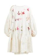 Matchesfashion.com Story Mfg - Verity Embroidered Linen Blend Dress - Womens - White Multi