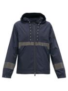 Matchesfashion.com Moncler - Reflective-stripe Technical Hooded Jacket - Mens - Navy