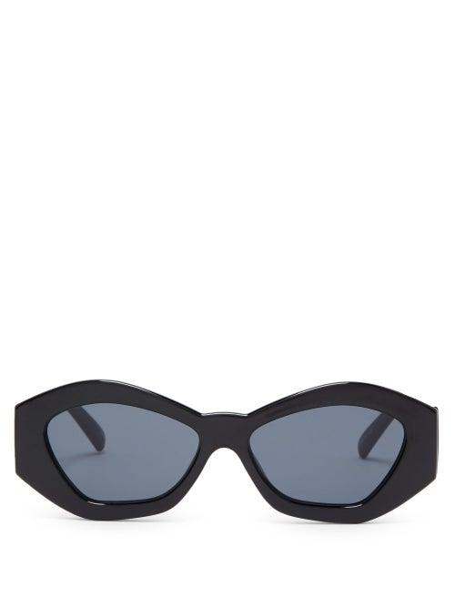 Matchesfashion.com Le Specs - The Ginchiest Cat Eye Acetate Sunglasses - Womens - Black