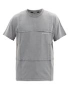 Matchesfashion.com Jacquemus - Logo-print Panelled Cotton-jersey T-shirt - Mens - Dark Grey