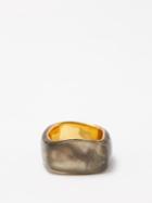 Completedworks - H34 Resin & 18kt Gold-vermeil Ring - Mens - Dark Grey