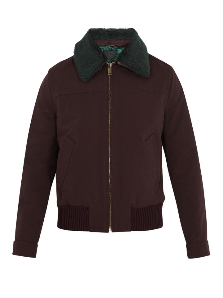 Prada Contrast-collar Padded Bomber Jacket