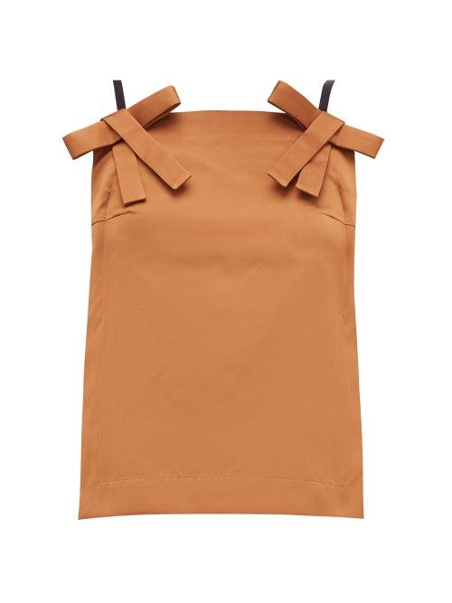 Matchesfashion.com No. 21 - Bow Strap Duchess Satin Top - Womens - Light Brown