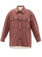 Matchesfashion.com Isabel Marant Toile - Garvey Wool-herringbone Shirt Jacket - Womens - Burgundy