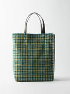 Marni - Museo Leather And Faux Shearling Tote Bag - Mens - Green Multi