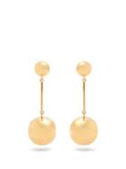 Matchesfashion.com Jw Anderson - Double Sphere Gold Plated Drop Earrings - Womens - Gold