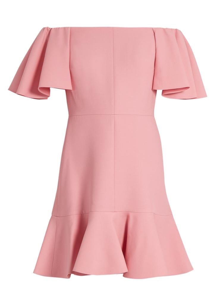 Valentino Off-the-shoulder Crepe Mini Dress
