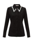 Matchesfashion.com Christopher Kane - Beaded Organic-cotton Jersey Shirt - Womens - Black